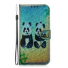 Colored Drawing Pattern Colorful Magnetic Buckle Horizontal Flip PU Leather Case with Holder & Card Slots & Wallet & Lanyard For Galaxy S10(Two Pandas)