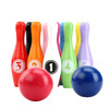 Wooden Cartoon Digital Bowling Children Educational Parent-child Interactive Toys Outdoor Sports Toys(Rainbow)