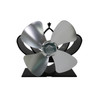 YL201 4-Blade High Temperature Metal Heat Powered Fireplace Stove Fan (Silver)