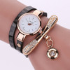 Fashion Women Casual Bracelet Leather Band Watch(Black)