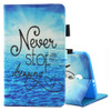 For Galaxy Tab A 8.0  / T380 & T385 Never Stop Dreaming Pattern Horizontal Flip Leather Case with Holder & Card Slots