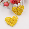 5 PCS 6cm Artificial Straw Ball DIY Decoration Rattan Heart Christmas Decor Home Ornament(Yellow)