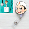 Doctor Head Pattern Cute Retractable Badge Reel Student Nurse ID Name Card Badge