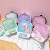 Transparent Children Backpack Cute Bow Bags Mini Schoolbag(Black)