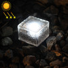 IP68 Waterproof Solar Powered Tempered Glass Outdoor LED Buried Light Garden Decoration Lamp with 0.2W Solar Panel(White Light)