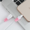 2 PCS Anti-break USB Charge Cable Winder Protective Case Protection Sleeve(Pink)