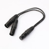 30cm 3 Pin XLR CANNON 1 Female to 2 Male Audio Connector Adapter Cable for Microphone / Audio Equipment(Black)