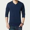 Men Autumn and Winter Slim Sweater, Size: XXXL(Navy Blue)