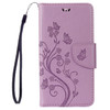 For Asus Zenfone 3 Max &#8207;/ ZC520TL Butterflies Love Flowers Embossing Horizontal Flip Leather Case with Holder & Card Slots & Wallet & Lanyard(Light Purple)