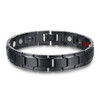 Europe and America Style Fashion Men Jewelry Stainless Steel + Black Plating Magnetic Health Bracelet, Size: 12mm*22cm (Black)