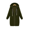 Women Hooded Long Sleeved Sweater In The Long Coat, Size: XXXXL(Army Green)