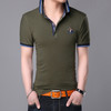 Fashionable Cotton Lapel Short-sleeve T-Shirt for Men, Size: M(Army Green)