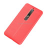 For Nokia 6 (2018) Litchi Texture Soft TPU Protective Back Cover Case(Red)