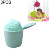 3 PCS Baby Cartoon Bear Bathing Cup Newborn Kid Shower Shampoo Cup Bailer Baby Shower Water Spoon Bath Wash Cup(Green)