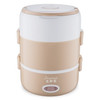 Electric Food Steamer Heat Preservation Lunch Box Food Warmer Mini Steamer Three-layer khaki