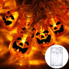2.5m Pumpkin Design Yellow Light Halloween Series LED String Light, 20 LEDs 3 x AA Batteries Box Operated Party Props Fairy Decoration Night Lamp