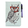 For Galaxy Tab A 7.0 (2016) / T280 Glasses Owl Pattern Horizontal Flip Leather Case with Holder & Wallet & Card Slots & Sleep / Wake-up Function & Pen Slot