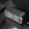 AEC BT501 Bluetooth 5.0 Mini Speaker with LED & Alarm Clock & Clock & Mirror, Support 32G TF Card(Black)