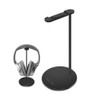 NB-Z3 Aluminum Alloy + Leather + Silicone Material Headphone Holder / Headset Stand(Black)