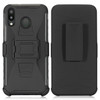 For Huawei P Smart (2019) PC + Silicone Back Clip Sliding Sleeve Protective Case(Black)