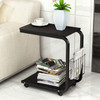 Modern Minimalist Bedroom Table Living Room Mini Mobile Cabinet(Black Willow Wood)