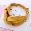 2 PCS Women Suede Headband Vintage Cross Knot Elastic Hairband Soft Solid Hair Accessories(Yellow)