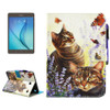 For Galaxy Tab A 8.0 / T350 Cats and Butterflies Pattern Horizontal Flip Leather Case with Holder & Wallet & Card Slots & Sleep / Wake-up Function & Pen Slot