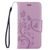 For Lenovo Vibe K5 Butterflies Love Flowers Embossing Horizontal Flip Leather Case with Holder & Card Slots & Wallet & Lanyard(Light Purple)