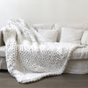 Fashion Handmade Knitted Wool Blanket, Size:100X200cm(Grey)