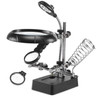 5 LED Auxiliary Clip Magnifier AC/DC Interchangeable with Soldering Stand & Two Magnifier(Silver)