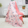 Cotton Cartoon Baby Comforting Quilt Washable Trolley Cover Blanket(Pink Pegasus)