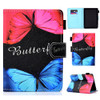 For Amazon Kindle Youth Version 2019 Colored Drawing Stitching Horizontal Flip Leather Case, with Holder & Card Slots(Butterfly Love)
