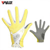 PGM One Pair Golf Non-Slip PU Leather Gloves for Women (Color:Yellow Size:17)