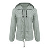 Zipper Hoodie Lightweight Outdoor Waterproof Raincoat Jacket Shirt Women Jacket, Size:S(Light Grey)