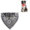 Adjustable Dog Bandana Leather Printed Soft Scarf Collar Neckerchief for Puppy Pet, Size:M(Black)