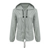 Zipper Hoodie Lightweight Outdoor Waterproof Raincoat Jacket Shirt Women Jacket, Size:M(Light Grey)