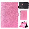 For Huawei MediaPad T3 10.0 Varnish Glitter Powder Horizontal Flip Leather Case with Holder & Card Slot(Pink)