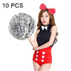 10 PCS Square Dance Aerobics Cheerleading Ball Hand Flower Bouquet, Ribbon Length: 28cm(Silver)