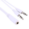 1M Hi-Fi AUX Audio Cable 3.5mm Dual Male to Female Plug Jack Stereo Audio Wire for iPhone, iPad, Samsung, MP3, MP4, Sound Card, TV, Radio-recorder, Car Bluetooth Speacker, Computer, etc(White)