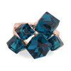 3 PCS Women Fashion Magic Cubes Crystal Inlay Ring, Ring Size:8(Blue)