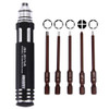 JAKEMY JM-8154 6 in 1 Model Screwdriver Set with 65mm S-2 Precision Bits(Cross 3.0, Hexagon H1.5 & H2.0 & H2.5 & H3.0)