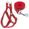 Small Medium Dogs Nylon Reflective Dog Leash Lead Set, Size:S(Red)