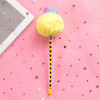 Creative Fur Ball Pendant Stationery Cute Plush Colored Pen Student Gel Pen(Love Yellow Fur Ball)