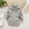 Grey Winter Children's Thick Solid Color Knit Bottoming Turtleneck Pullover Sweater, Height:18 Size?100-110cm?