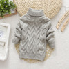 Grey Winter Children's Thick Solid Color Knit Bottoming Turtleneck Pullover Sweater, Height:18 Size?100-110cm?