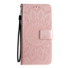For Galaxy S20 Sun Print Horizontal Flip Protective Case with Holder & Card Slots & Wallet(Rose Gold)