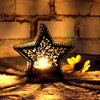 Christmas Decor Moroccan Candlestick Candles Five-pointed Star Colorful Candlestick