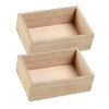 2PCS Retro Square Wooden Multi - meat Small Flower Pot Wooden Box Home Gardening Decoration