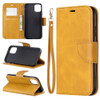 Retro Lambskin Texture Pure Color Horizontal Flip PU Leather Case for iPhone 11, with Holder & Card Slots & Wallet & Lanyard(Yellow)