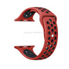 For Apple Watch Series 1 & Series 2 & Nike+ Sport 38mm Fashionable Classical Silicone Sport Watchband(Red + Black)